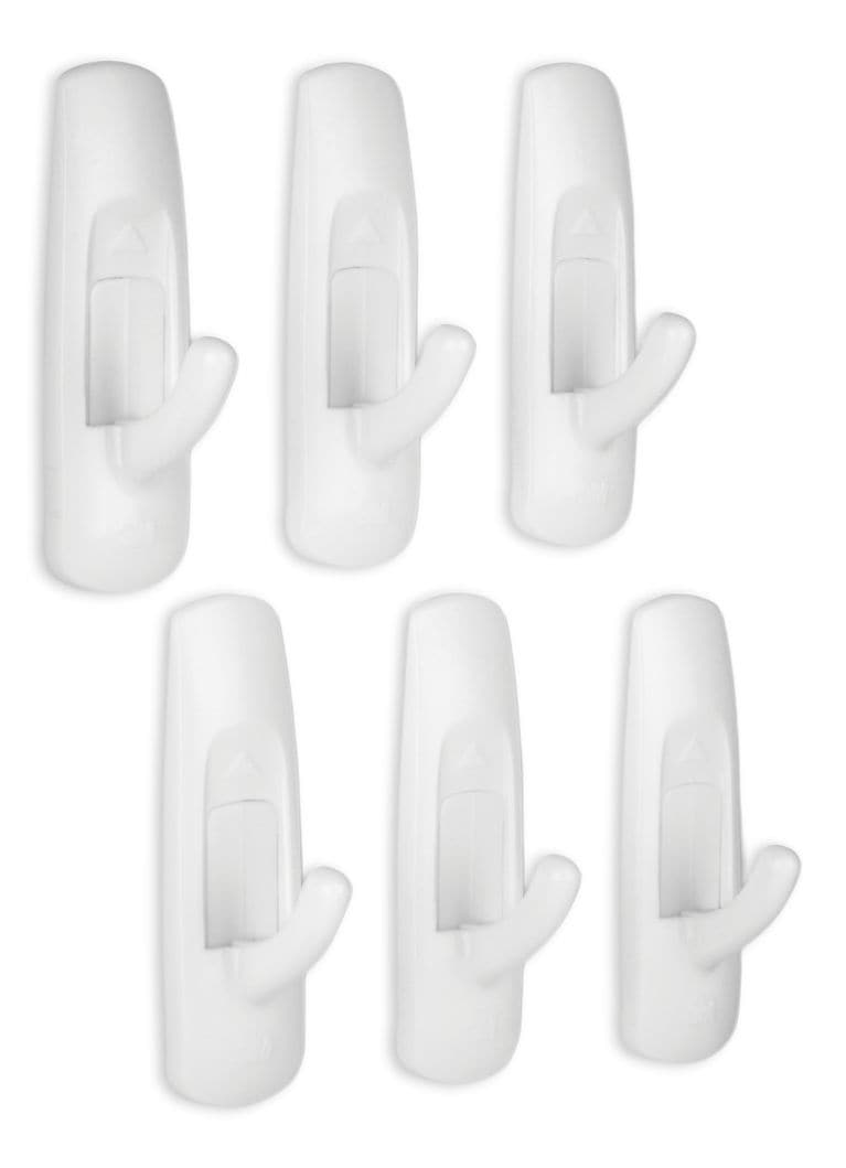 Medium Utility Hooks in Reclosable Package, Adhesive, No Surface Damage, 3-lb, 6 Strips per Pack B0O1 - product image 1