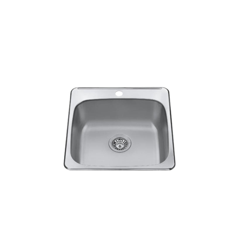 20x20x8-in Brushed Satin Stainless Steel Drop-in Sink P9G6