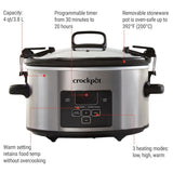 Digital Programmable Slow Cooker with Locking Lid, Feeds 4 People & More, Stainless Steel, 4-qt V8A2 - product image 2