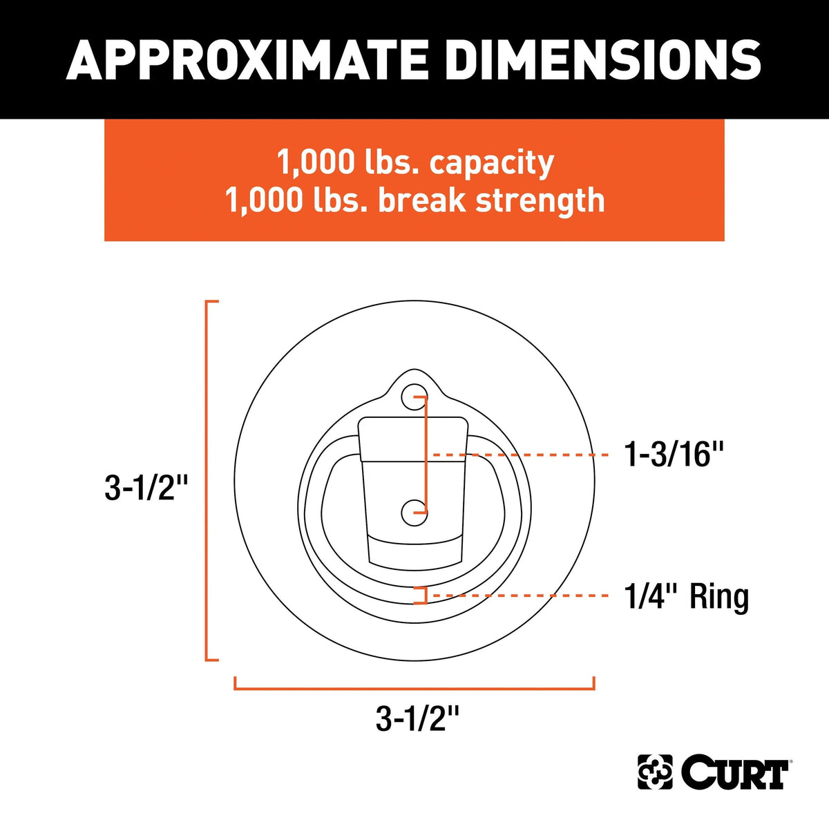 83710 1-1/8-in x 1-5/8-in Recessed Tie-Down Ring (1000-lb, Clear Zinc) H5I1 - product image 3