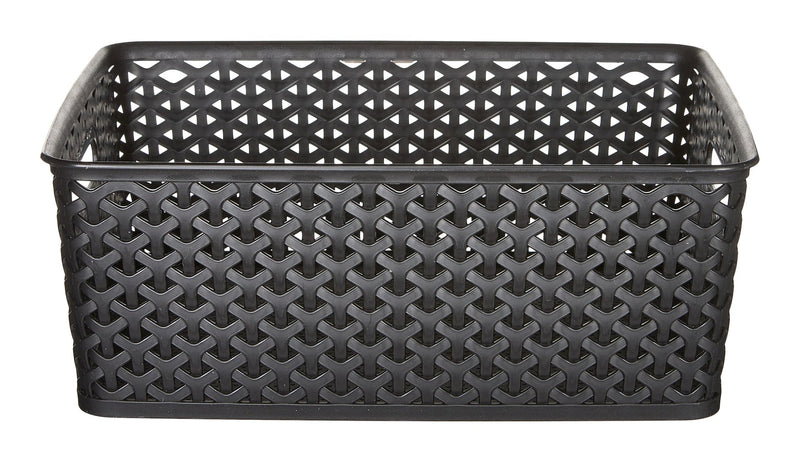 My Style Woven Storage Basket, Medium, Black A0V2