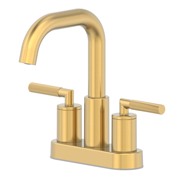 Dorian 2-Handle 4-in Centreset Lavatory/Bathroom Sink Faucet, Brushed Gold D8T6