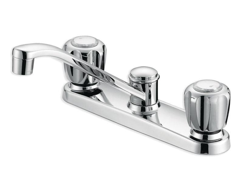 Double Handle Metal Kitchen Faucet, Chrome Q3P3