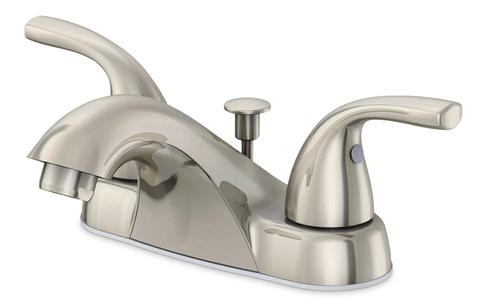 Renovate Double Handle Bathroom Sink Faucet with Pop-up Drain, 4-in Centreset, Brushed Nickel T3L1 - product image 1