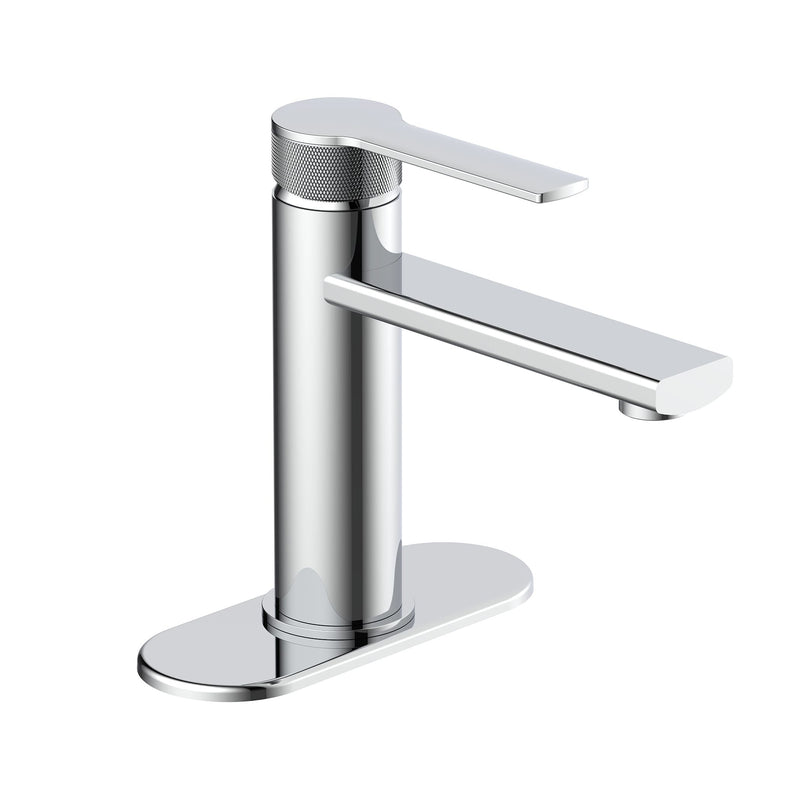 Sia 1-Handle Lavatory Faucet with Knurled Accents, Chrome I7X0