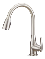 Terrazo Single Handle Pull Down Kitchen Faucet, Stainless Steel B8W7 - product image 1