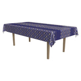 Ramadan Rectangle Plastic Reusable Table Cover, Navy Blue/Gold, 54 x 108-in, for Religious Party/ Mubarak/Ramadan L4F4 - product image 1