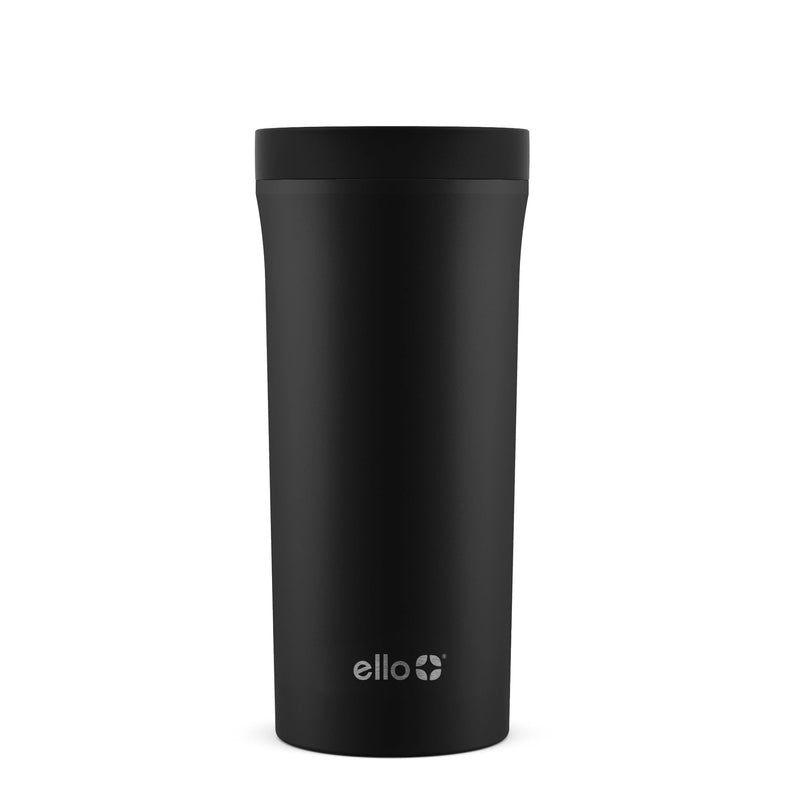 Arabica Vacuum Insulated Stainless Steel Travel Mug, 14-oz, Black, with Leakproof Slider Lid Q5I4