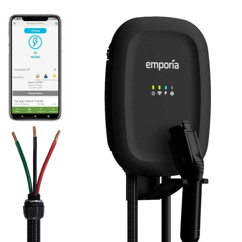 48A Wi-Fi Level 2 Hardwired J1772 EV Charger D0I4