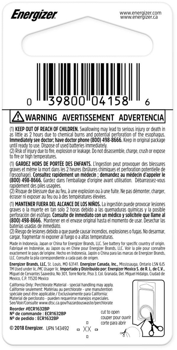 1-pk CR1632 3V / 3 Volt Lithium Coin Cell Battery G1B5 - product image 2