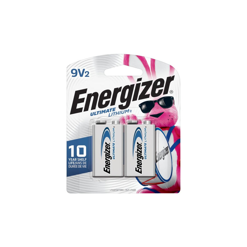 2-pk 9V / 9 Volt Lithium Batteries, EZ Turn Lock, PowerSeal V9K2