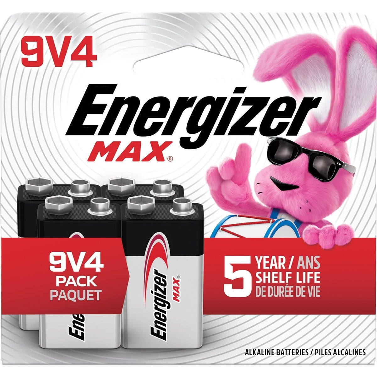 Max 9V Batteries, Long Lasting, All Purpose, Alkaline, 4-pk Y3U2 - product image 1
