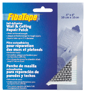 Self-Adhesive Wall & Ceiling Hole Repair Patch For Drywall & Plaster, 4 x 4-in E6R1 - product image 1