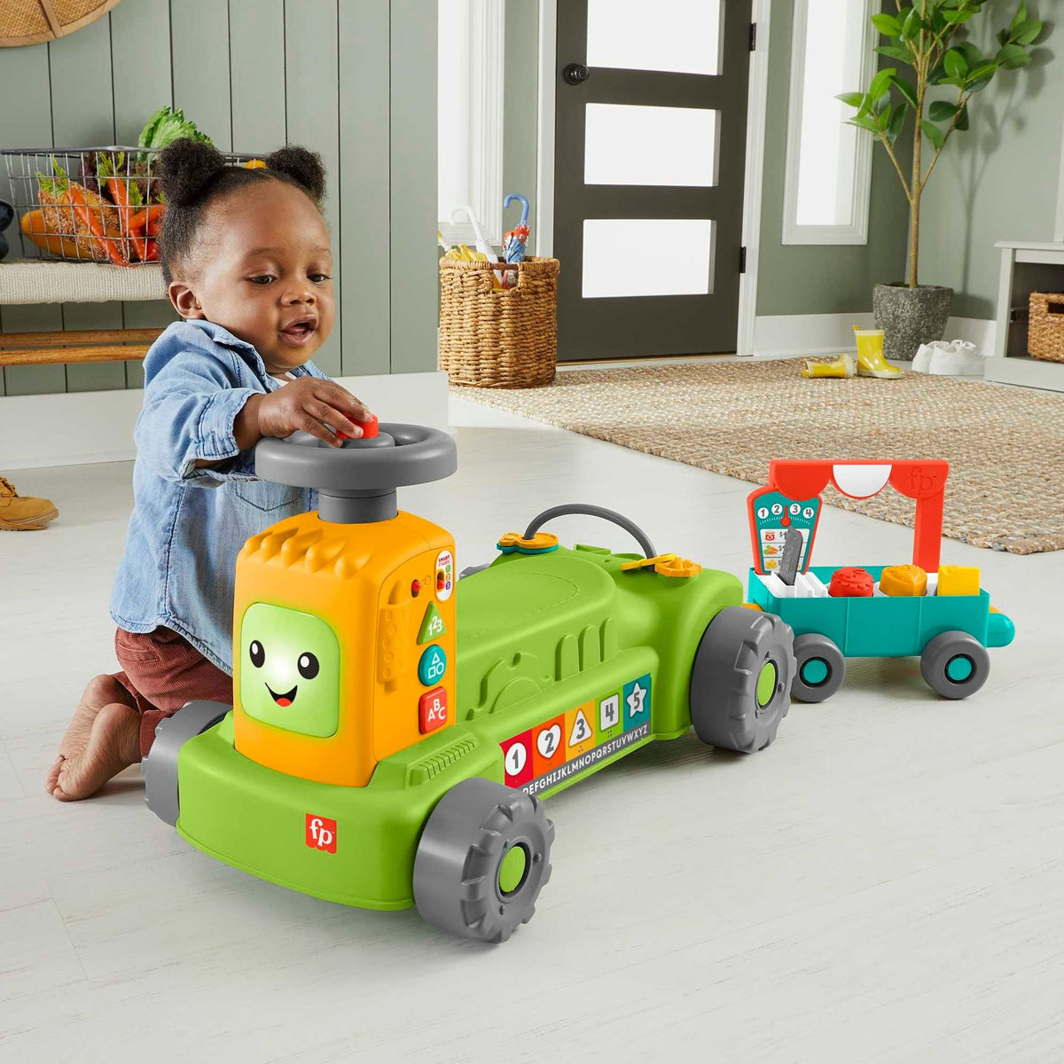 Laugh & Learn 4-in-1 Farm to Market Tractor Ride-On Learning Toy for Baby & Toddlers D7E8 - product image 2