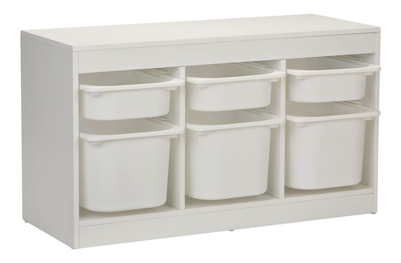 6-Bin Stackable Pull Out Organizer, White F6O5