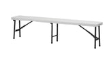 6-ft Portable Indoor/Outdoor Plastic & Metal Centre Folding Bench, White X7U6 - product image 1