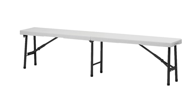 6-ft Portable Indoor/Outdoor Plastic & Metal Centre Folding Bench, White X7U6