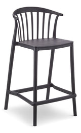 Elevated Plastic Bar Stool with Footrest, Black U2Q9 - product image 1
