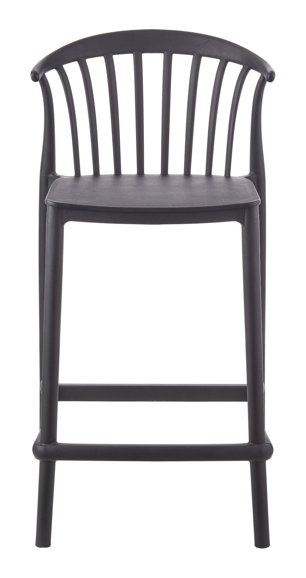 Elevated Plastic Bar Stool with Footrest, Black U2Q9 - product image 2