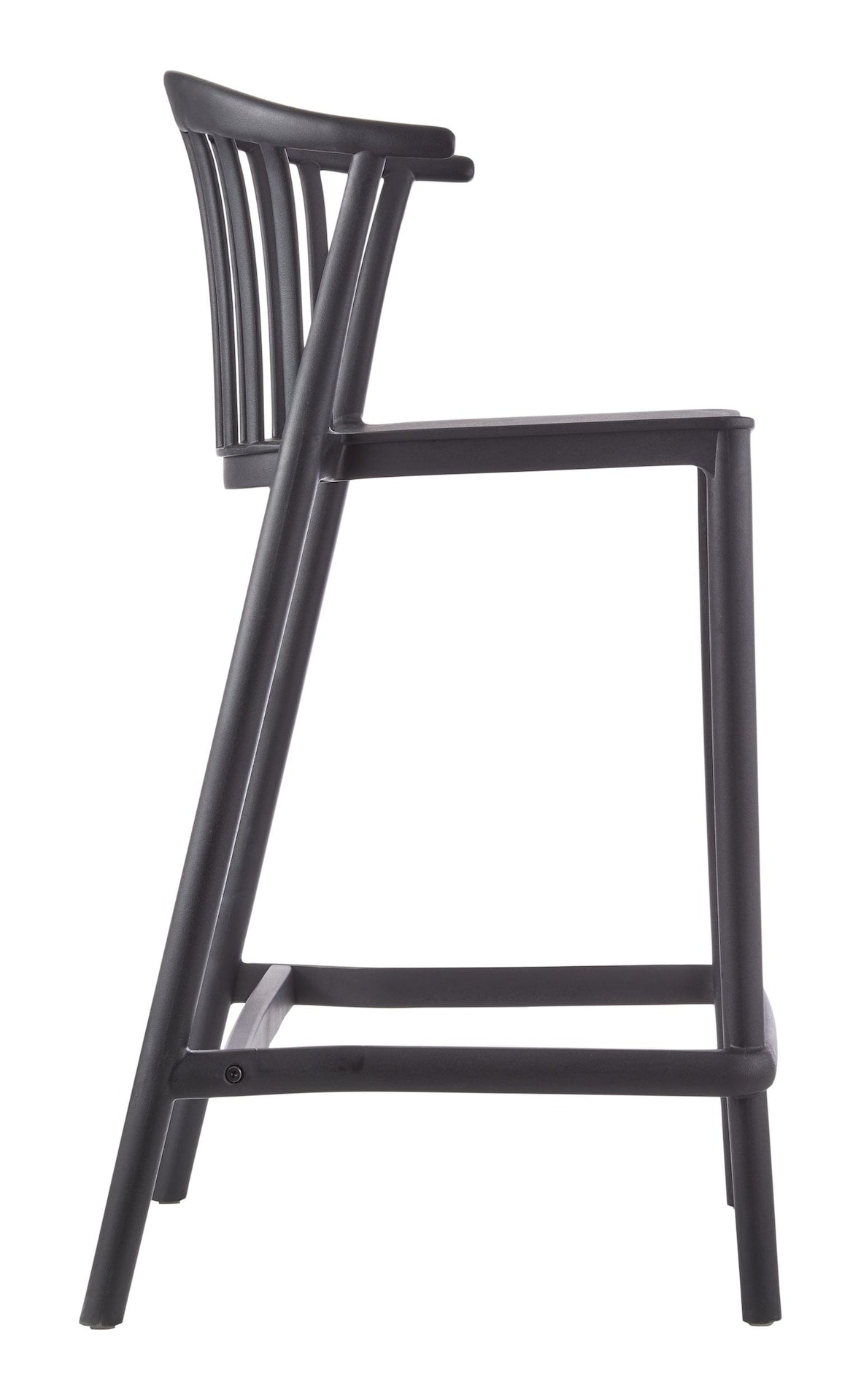 Elevated Plastic Bar Stool with Footrest, Black U2Q9 - product image 3