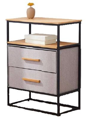 Fabric 2-Drawer 1-Shelf Storage Organizer, Wood D4U0 - product image 1