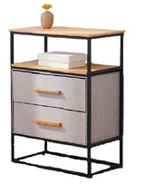 Fabric 2-Drawer 1-Shelf Storage Organizer, Wood O1J1 - product image 1
