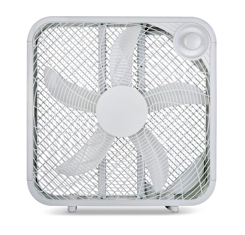 Plastic 5-Blade Portable Box/Floor Fan, 2-Speed, White, 20-in F6E5
