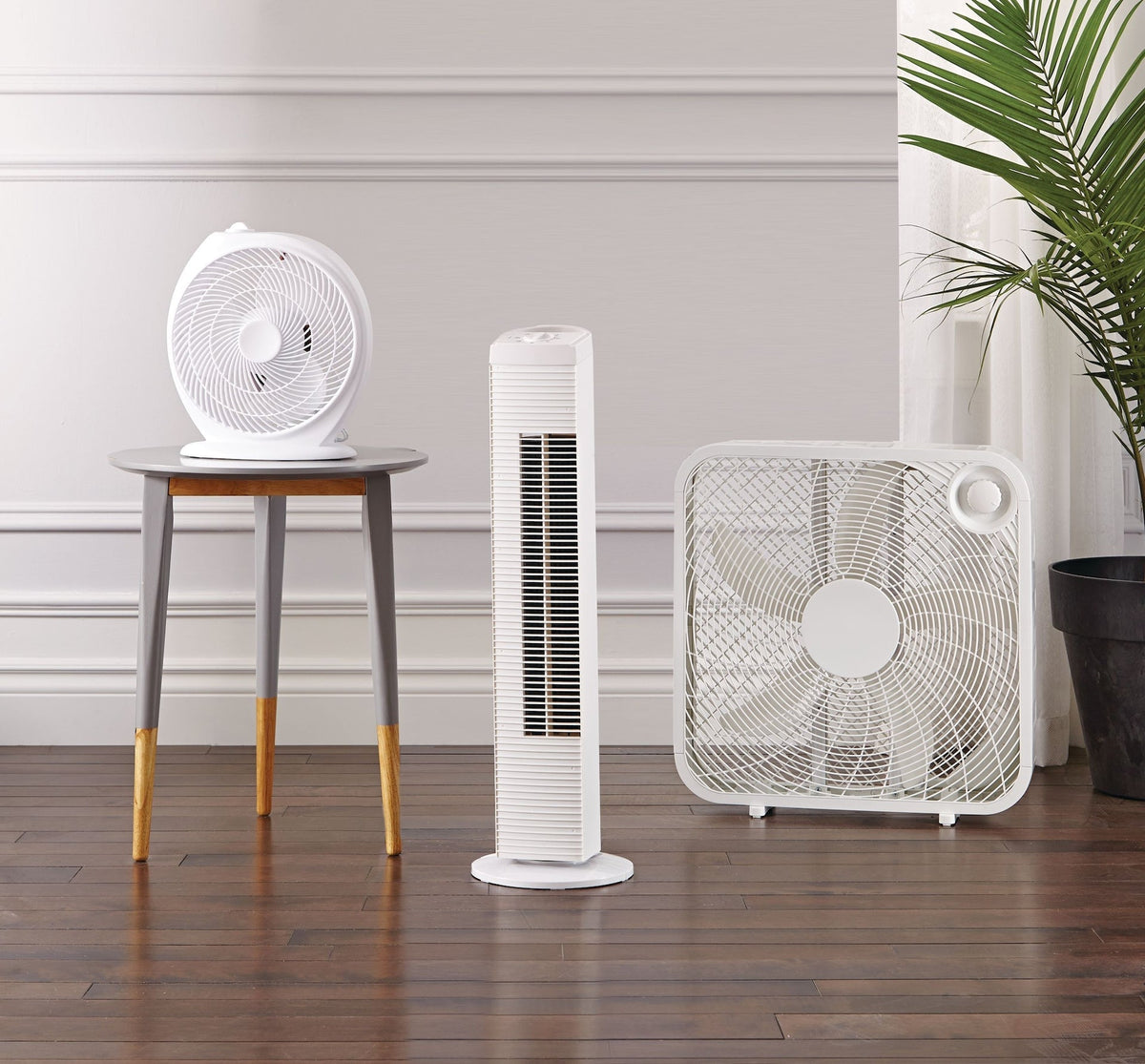Plastic 5-Blade Portable Box/Floor Fan, 2-Speed, White, 20-in F6E5 - product image 8