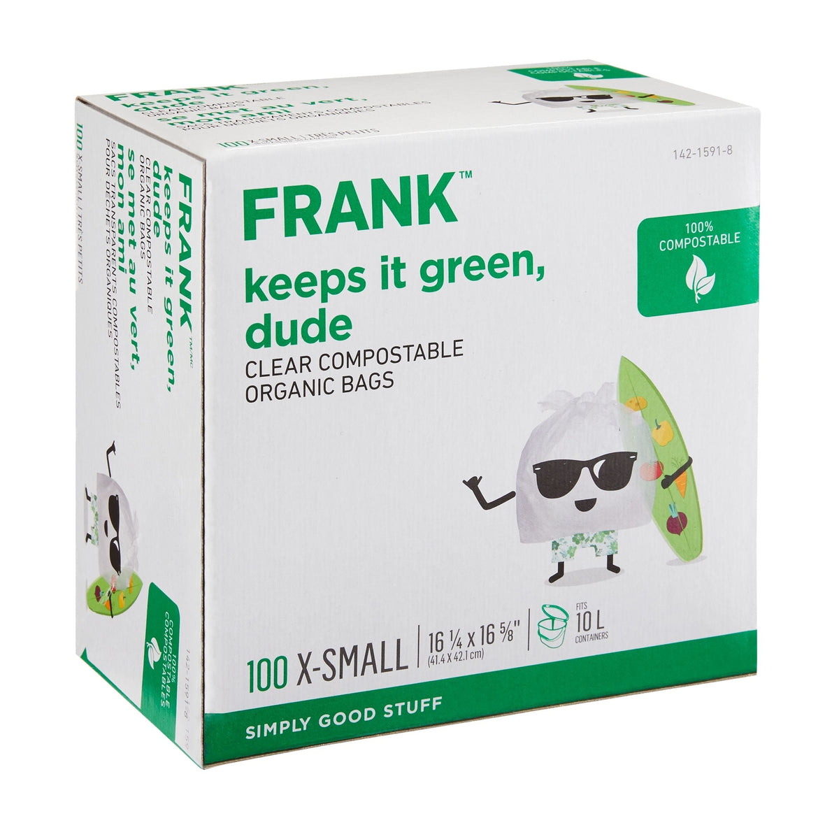 Extra-Small Organic Compostable Food Waste Bags, 100-pk, Clear, 10-L V8M4 - product image 3