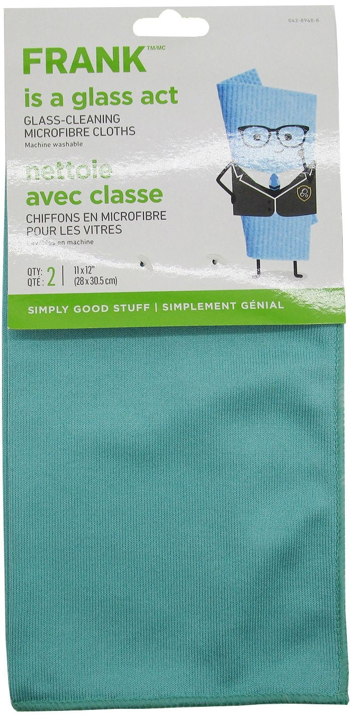 Glass Cleaning Machine Washable Microfibre Cloths, Blue, 2-pk O1T7