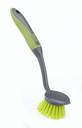 Round Non-Stick Surfaces Dish Scrub Brush with Stiff & Durable Fibre Bristles with Scraper V9R8 - product image 1