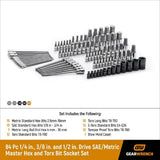 Bit Socket Set, 84-pc, SAE/Metric Z1Q7 - product image 6