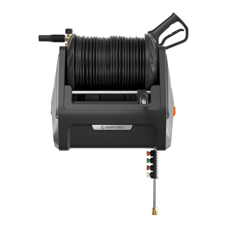 Tools Grandfalls G30 Wall Mounted 2100 PSI 2.2 GPM Brushless Retractable Electric Pressure Washer with 100-ft Hard Hose H7E5
