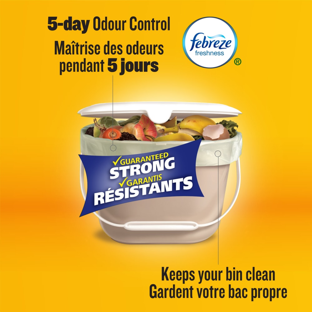 Small 100% Compostable Febreze Lemon Scented Food Waste Bags, 44-pk, 10-L J4Y1 - product image 6