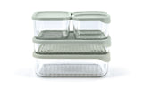 Modular Reusable Glass Fridge Food Storage Container Set with Peel-Off Lid, 5 Count C7Z4 - product image 1