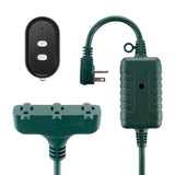 Electric 50-ft 14/3 Outdoor Power Cord with Wireless Remote & 3 Grounded Outlets, Green Q8M9 - product image 1