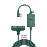 Electric 50-ft 14/3 Outdoor Power Cord with Wireless Remote & 3 Grounded Outlets, Green Q8M9 - product image 5