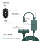 Electric 50-ft 14/3 Outdoor Power Cord with Wireless Remote & 3 Grounded Outlets, Green Q8M9 - product image 6
