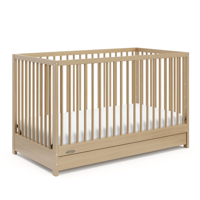 Teddi 4-in-1 Convertible Crib with Drawer, Driftwood H4D4