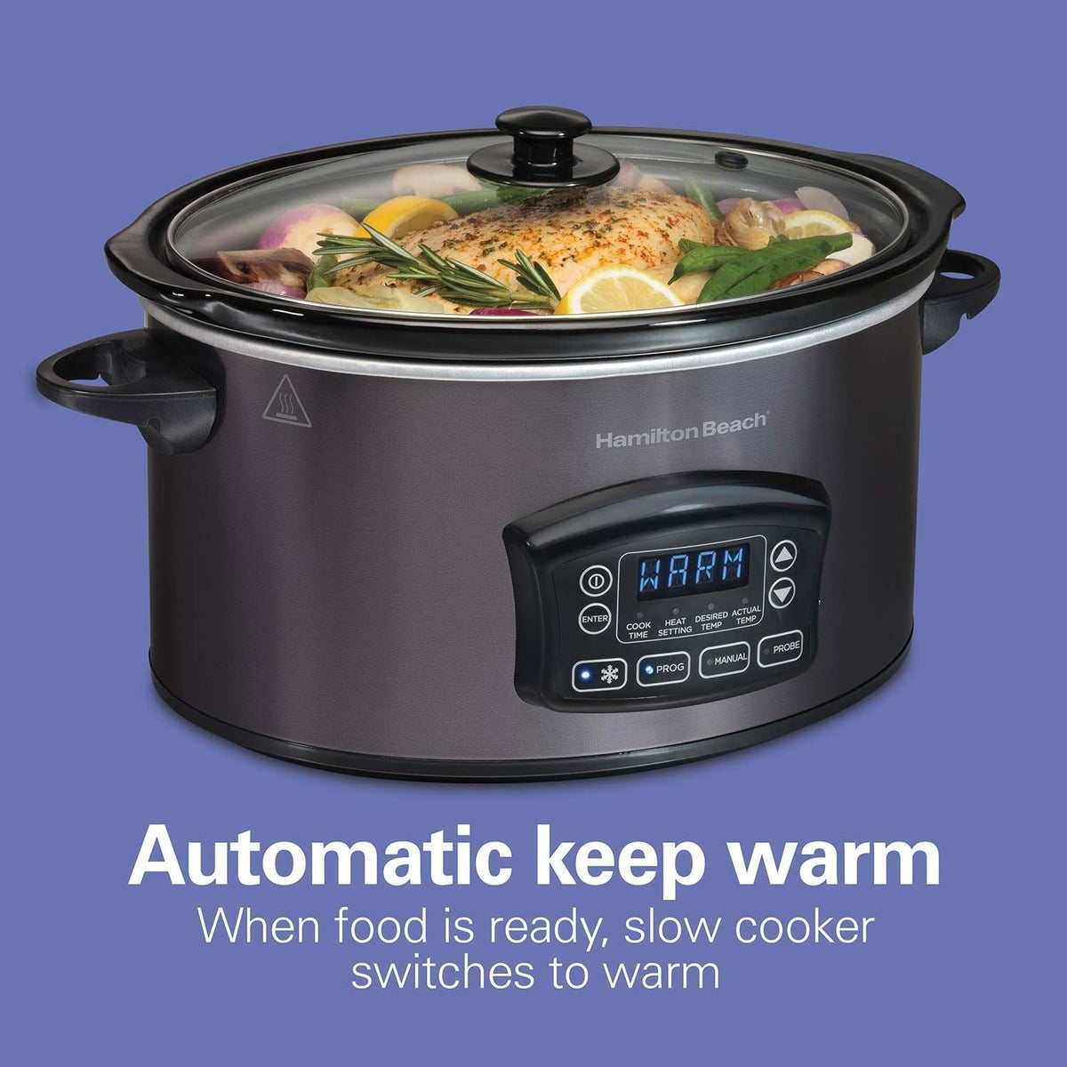 Programmable Defrost Slow Cooker, Black, 6-qt Q1O4 - product image 7