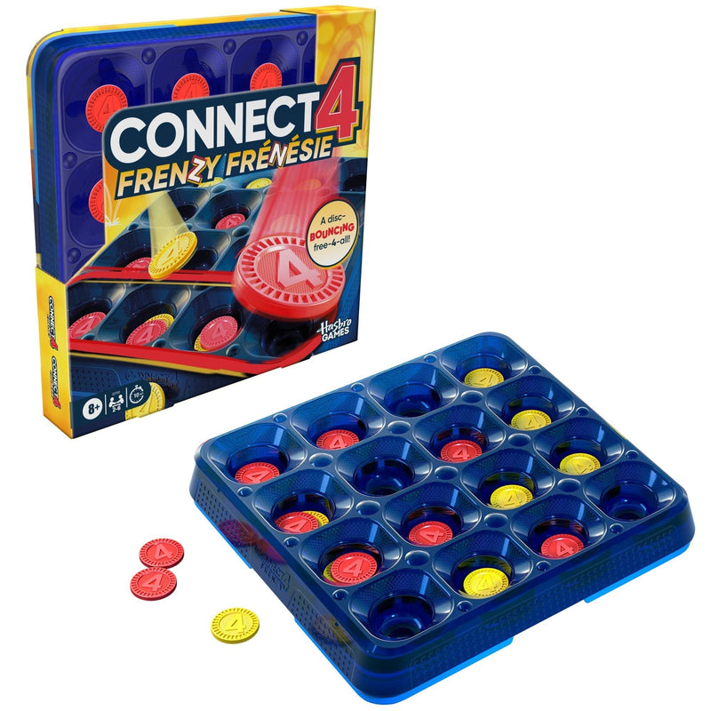Connect 4 Frenzy Strategy Board Game, Bilingual U7Y3