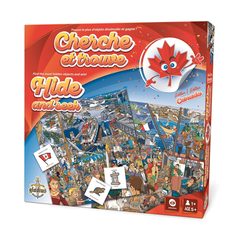 and Seek Family Board Game, Canada-Edition, Bilingual, Ages 5+ J5V1