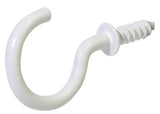 Steel Vinyl Mug Cup Hooks, Screw-In, White, 7/8-in, 40-pk K7N3 - product image 1