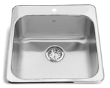 Steel Queen Drop In Single Bowl 1-Hole Kitchen Sink, 20-in x 20.5-in x 8-in, Stainless Steel E1M6 - product image 1