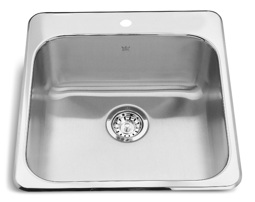 Steel Queen Drop In Single Bowl 1-Hole Kitchen Sink, 20-in x 20.5-in x 8-in, Stainless Steel E1M6 - product image 1