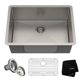 Standard PRO Undermount Stainless Steel Single Bowl Kitchen Sink, 26x18x10-in V8J2 - product image 1