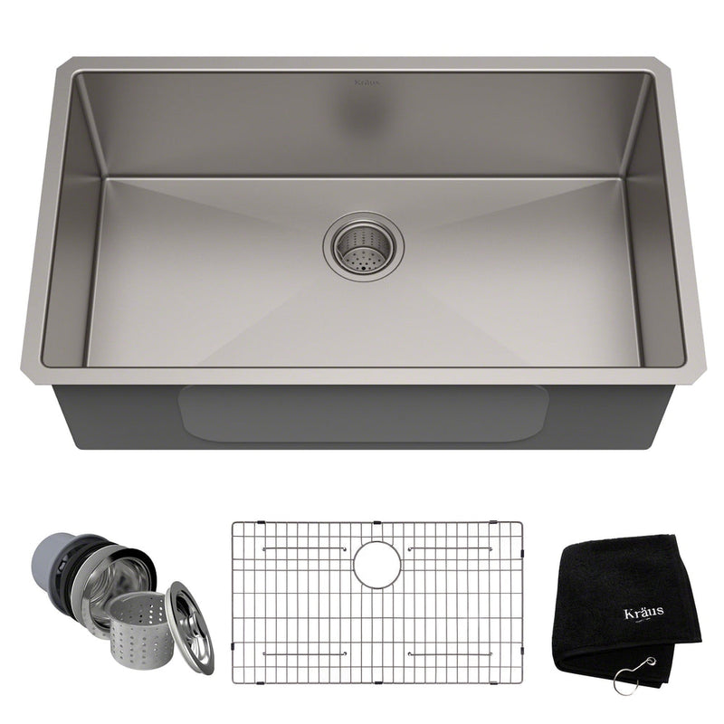 Standard PRO Undermount Stainless Steel Single Bowl Kitchen Sink, 32x19x10-in P3V7