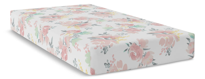 Fitted Percale Crib Sheet, Watercolour Blooms H0I1