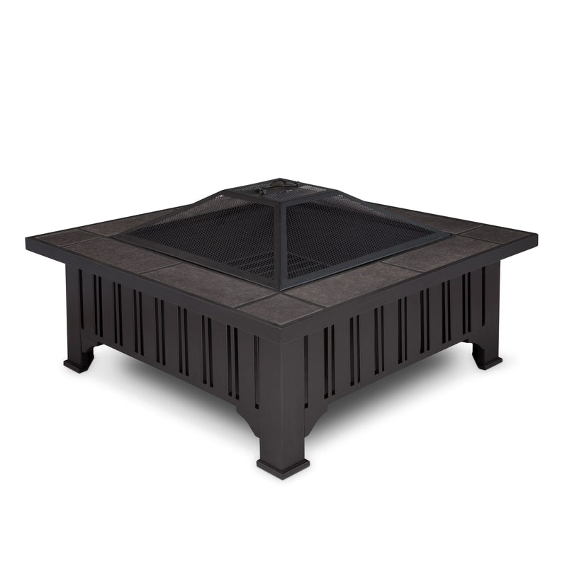 Square Wood Burning Fire Pit in Black, 34-in N5Y4