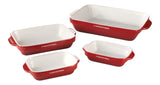 Ceramic Bakeware Set, Red, Assorted Sizes, 4-pc W2E8 - product image 1